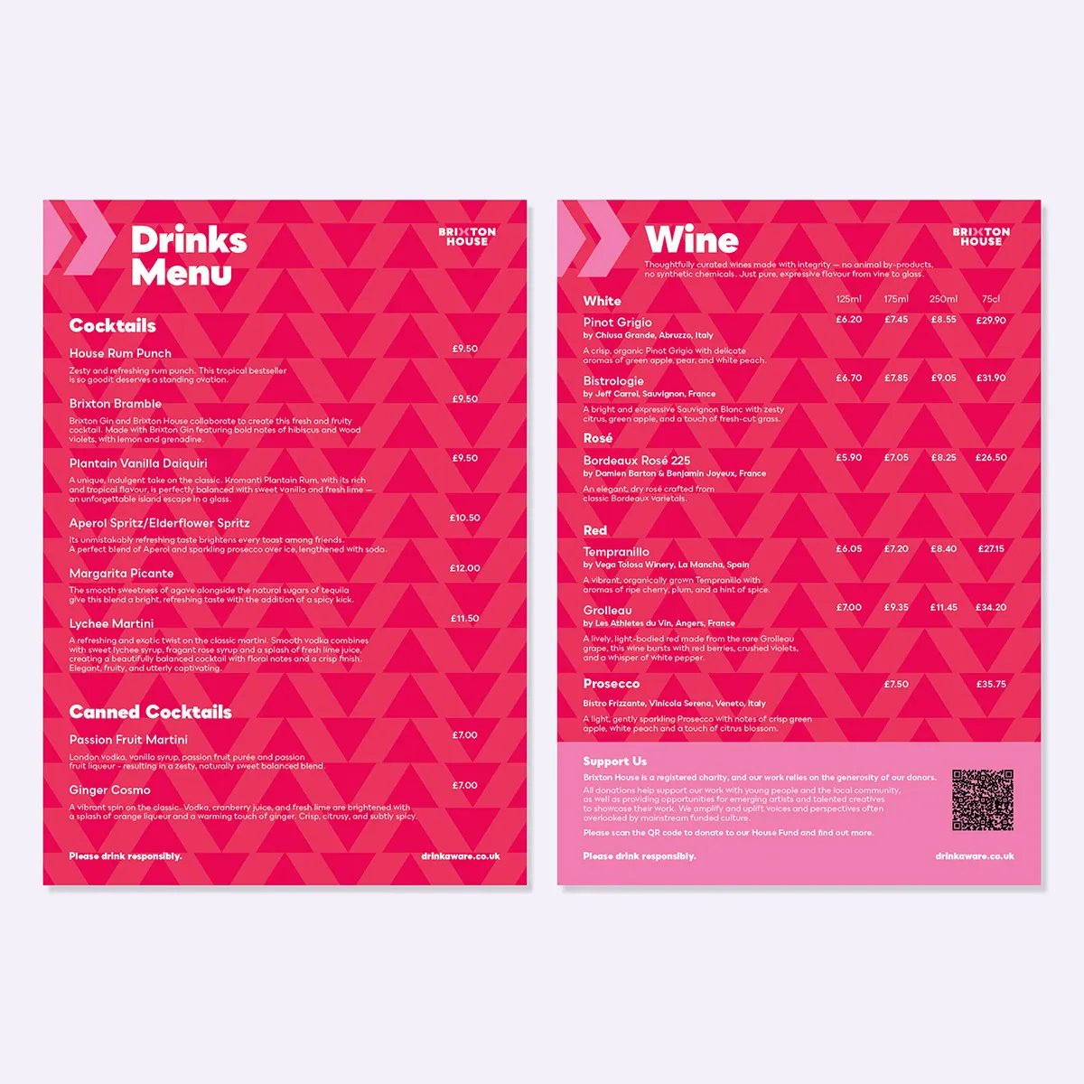 Drinks Menu